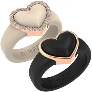 Rinfit Silicone Rings – Heart Collection- 2 Rings Set | U.S. Patent Pending Design