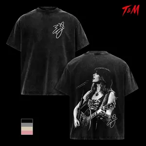 Ella Langley Shirt, Vintage Acid Wash Oversized T-Shirt, Country Singer Live Guitar Graphic Tee, Heavyweight Western Streetwear, Unisex Music Fans Gift