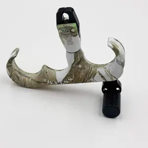 360° Rotatable Three-Finger Bow Release for Compound Bow Camo Archery Release Aid with Thumb Release Trigger for Bow Hunting