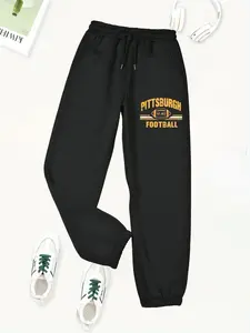 [Women's Athletic Joggers] Women's Elegant Athletic Joggers with Pittsburgh Football Graphic Print
