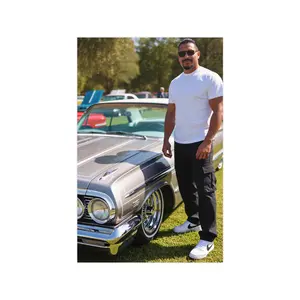 Chicano Man with Lowrider Poster – Classic Car Show Edition