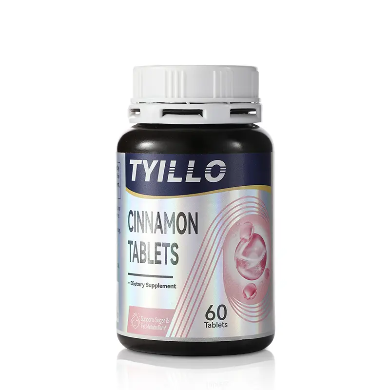 TYILLO Edible Cinnamon Dietary Tablets with Cinnamon Bark P.E., Vitamin C, Vitamin A, Zinc, Chromium, Copper, Antioxidants, Botanical Extracts - Adult Blood Sugar Aid, Energy Support, Glycemic Burden Reduction, Metabolic Health (60 Tablets, Prop 65 Safe)
