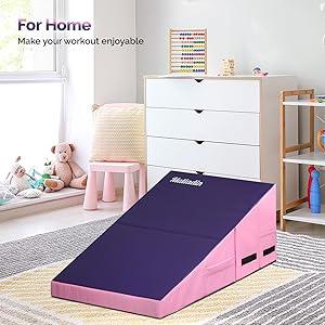 Matladin Incline Gymnastics Mat - Folding Wedge Mat for Kids & Girls, Waterproof PU Cover, Durable EPE Foam, Reinforced Stitching, Commercial Grade Construction, Ideal for Indoor & Outdoor Use - Jump Training