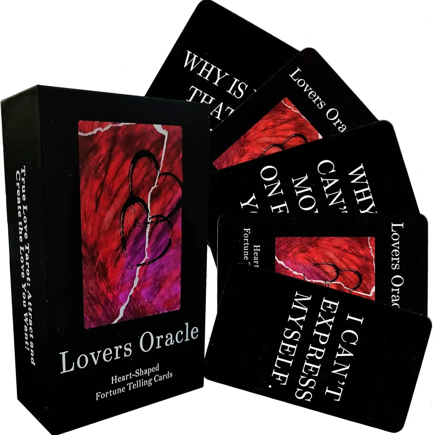 Love Oracle & Tarot Cards - 80 Card Twin Flame Deck with Messages, Tarot Cards for Beginners, Easy to Shuffle and Carry, Tarot Cards with Meanings on Them, Word Cards, Tarot Card Game, Cards Games