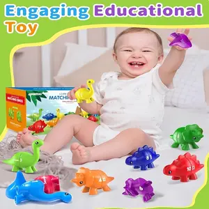 Dinosaur Montessori Numbers Learning Set for Toddlers 3-5, Preschool Sensory Matching Game, Number Recognition & Math Learning Tool, Color Shape Sorting Fine Motor Skill Toys, Educational Math Learning Toys for Boys Girls, Premium Preschool Baby Toy Gifts