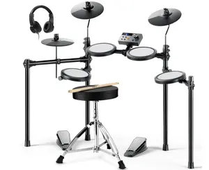 DED-70 Electronic Drum Kit for Youth with Headphones, Drum Throne, Drumsticks & Power Adapter