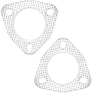 2PCS 2.25"Exhaust Gasket Set,3-Bolt Exhaust Flange Gasket with High Sealing,Multifunctional Car Accessories Header/Muffler/Catalytic Converter Gasket for Most Cars,Trucks,Suvs (2.25") Junecarp