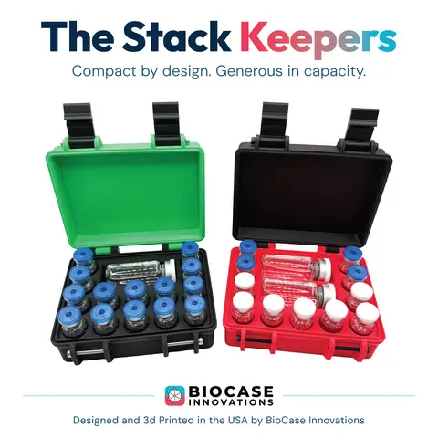 The Stack Keeper Case - 2 Options Peptides 14ct 3mL & 1ct 10mL or 11ct 3mL & 2ct 10mL for Secure Storage