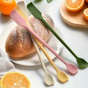 4 Pack Silicone Double Head Jam Scraper Kitchen Silicone 2-In-1 Scraper Jam Spatula Household Double Head Mixer Scraper Wall Stirring Spatulas, Ergonomic Scraper, Durable Silicone Adhesive Resistance Spatula, Sandwich Spatula, Baking Supplies, Utensils