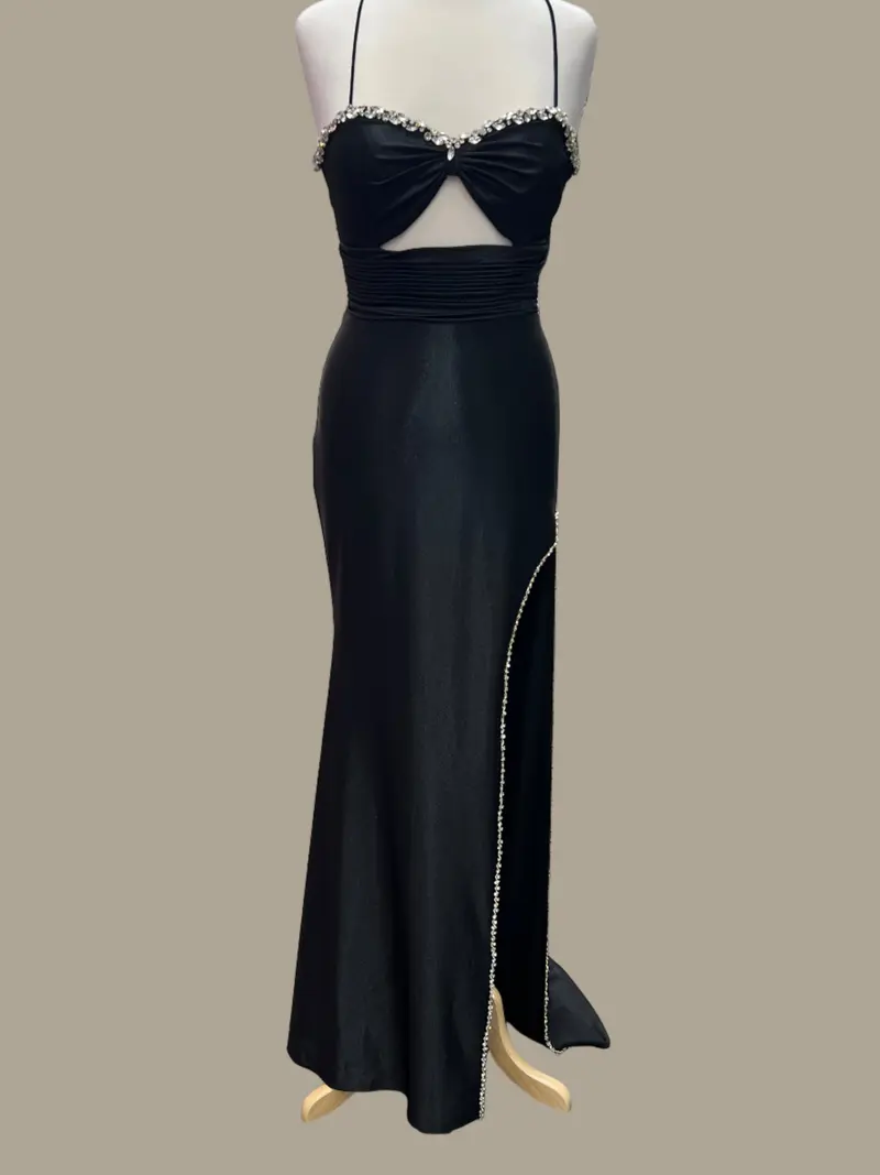 Dusty Blue Diamond Dress - Elegant Spaghetti Strap Sleeveless Mermaid  Silhouette for Formal Events & Summer Wear - TikTok Shop