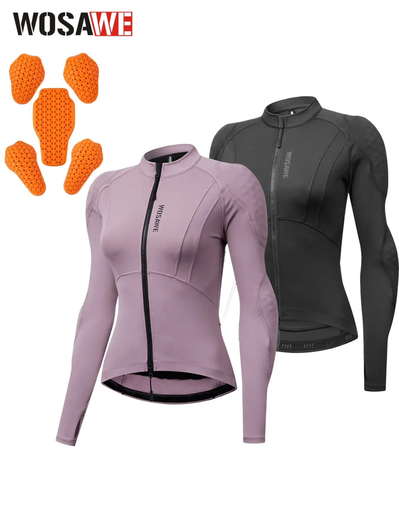 WOSAWE Mesh Motorcycle Jacket Women Padded Motorcycle Shirt with Back Pads Summer Sport Bike Gear Motorcycle Jersey