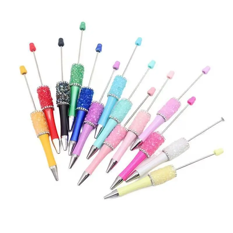 DIY 20pcs Crystal Sequin Beaded Pen Ballpoint Pen Shiny Decorative Writing Pen for Daily Use with Vibrant Colors and Sparkling Design bead crafts