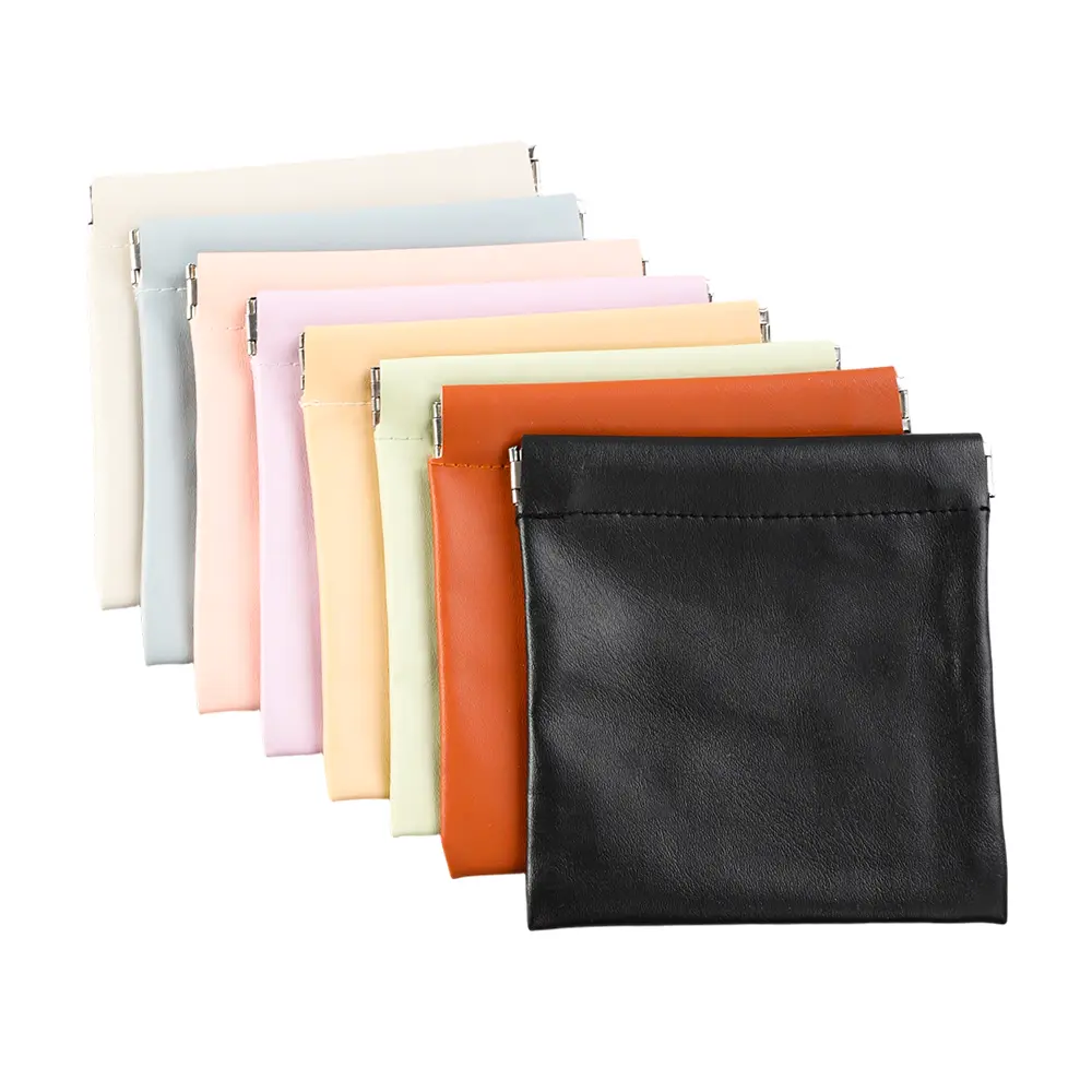 8 Packs 4.33x4.72 Inches Small Pouches for Purse Organization, Self-Closing Snap Makeup Bag Small Purse Pouch for Cosmetics, Lipstick, Portable Travel Makeup Jewelry Organizer