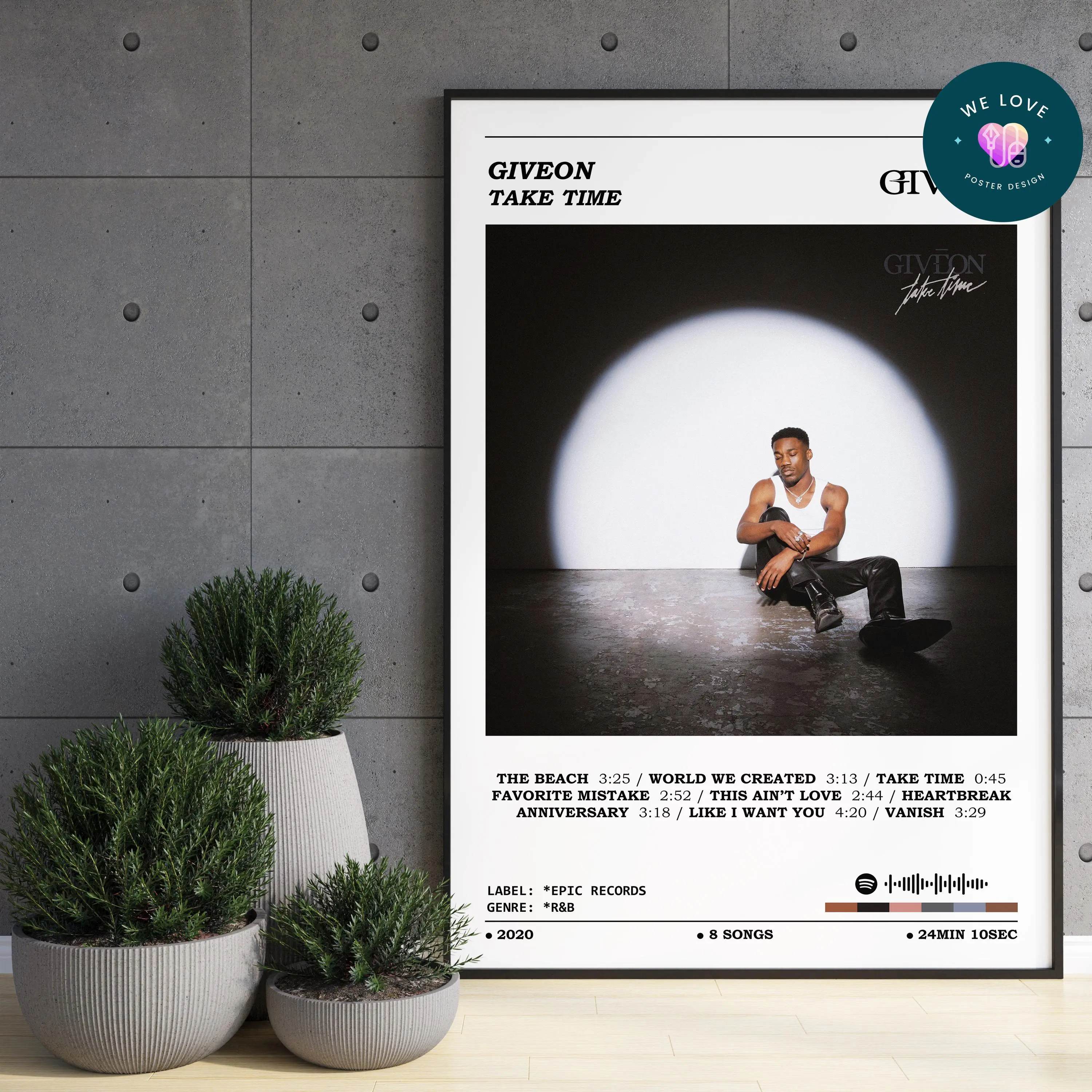 Giveon - Take Time Album Poster / Giveon Poster / Album Cover Poster / Album Print / Music Print / Home Wall Decor / Music Gift / Gift Idea