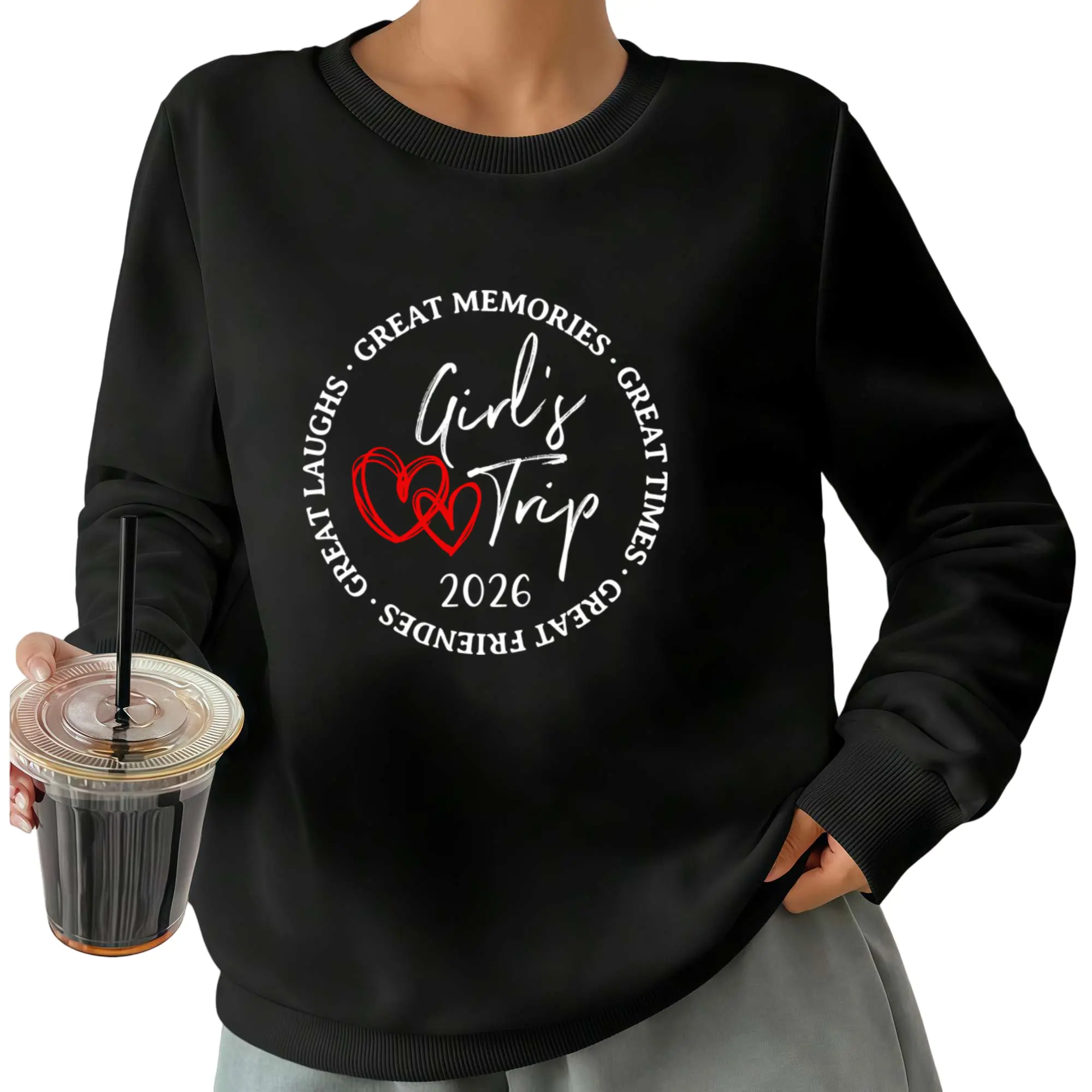 2026 Matching Long Sleeve Sweatshirts for Women & Men – Perfect for Weekend Trips, Beach Parties, Sports, and Outdoor Summer Activities with Stylish Printed Design