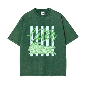 See You Later Alligator Vintage Acid Wash Tee | Funny Crocodile Graphic Shirt,Retro "Later" Alligator Meme Tee | Funny Animal Oversized Top