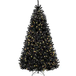 Best Choice Products Pre-Lit Artificial Christmas Tree – LED or Incandescent Lights, Metal Stand, Multiple Colors & Sizes (4.5–12ft)