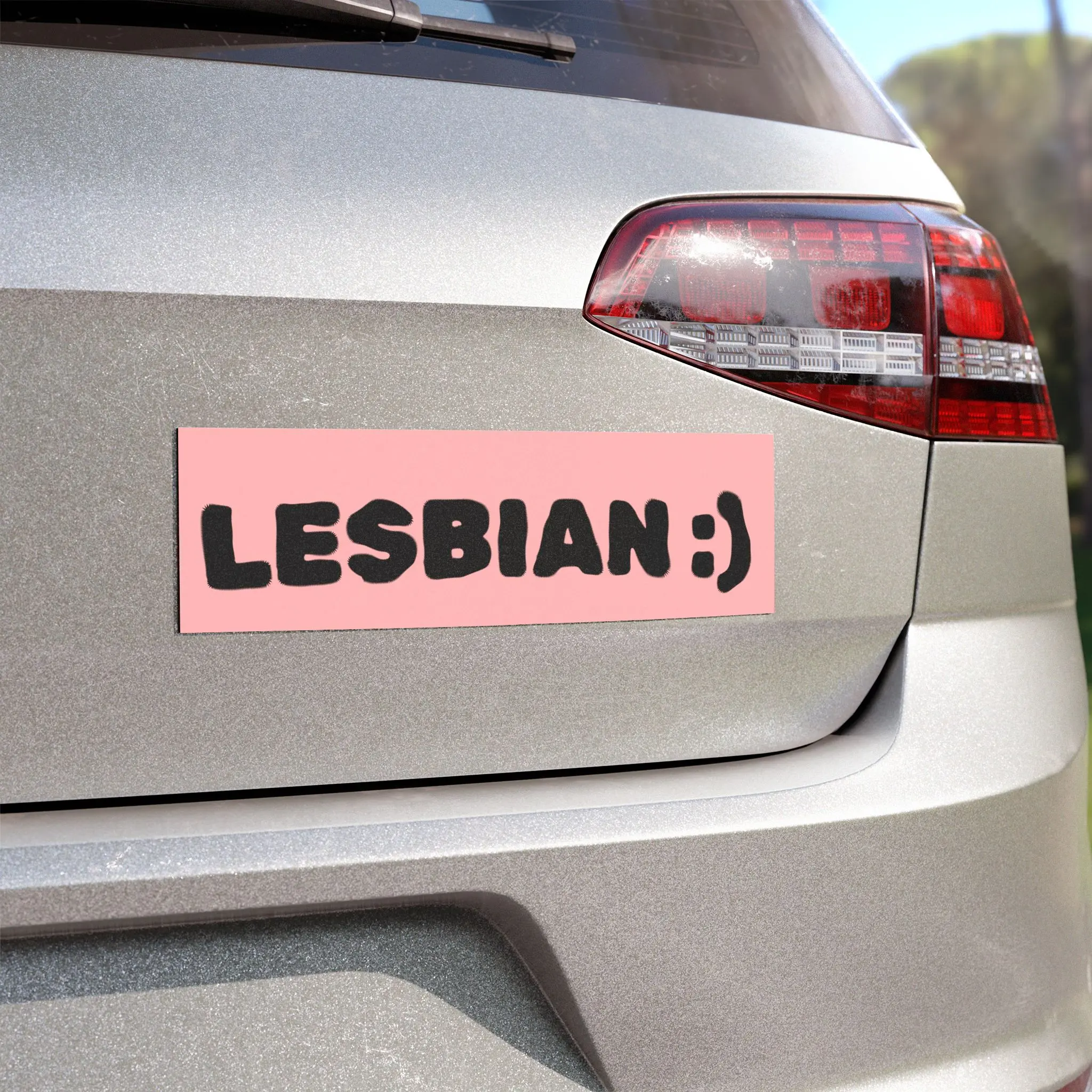 Lesbian :) Car Magnet | Pride LGBTQ Rectangle Sticker-Style Magnet