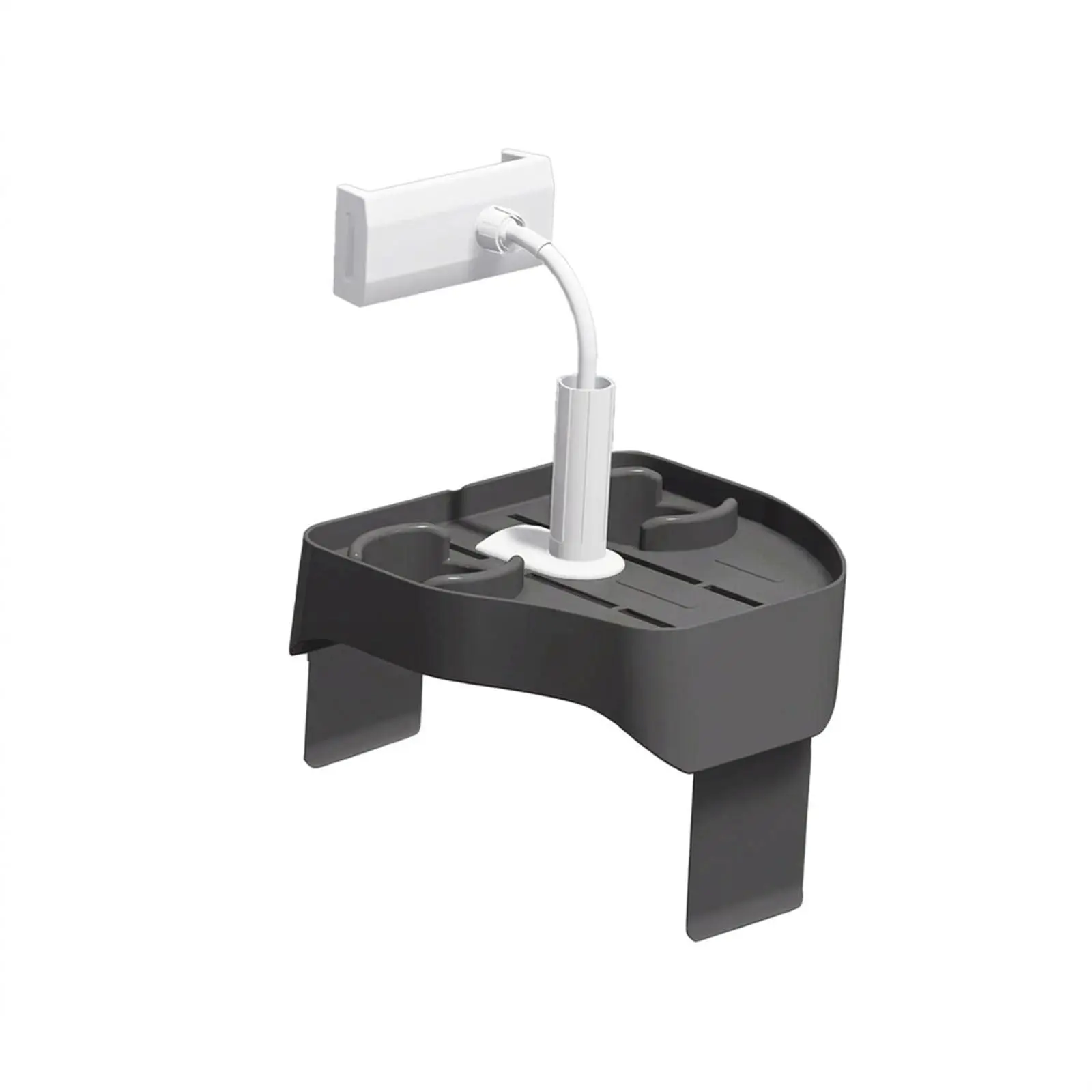 Adjustable Waterproof Hot Tub Side Caddy Tray with Non-Slip Spa Rack, Built-in Phone Holder and Dual Cup Slots for Drinks and Snacks for Outdoor Spa Poolside