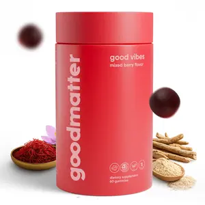 GoodMatter Good Vibes Mood & Confidence Gummies Daily Vitality Support w Saffron Maca & Ashwagandha 60ct Vegan Friendly Low Sugar Wild Berry Flavor