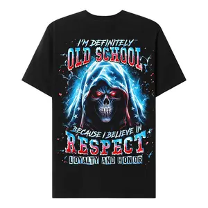 Chaosmoda Generation X I'm Definitely Old School Custom Year Skull T-shirt