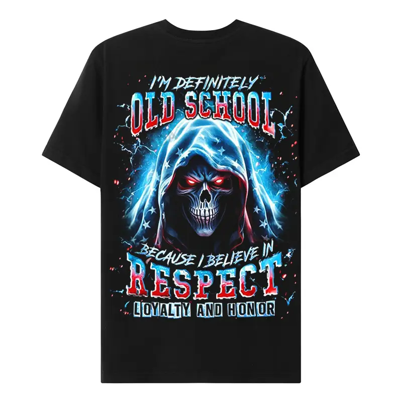 Chaosmoda Generation X I'm Definitely Old School Custom Year Skull T-shirt