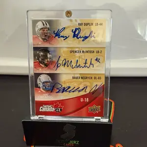 2013 Upper Deck USA Football - Team Canada Autographs - #C-21 Ray Duplin/Spencer McIntosh/Bauer Negrych Sports Trading Cards