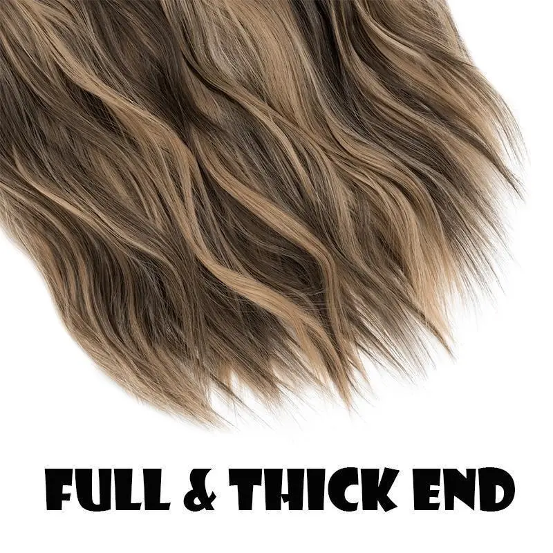 18" 45CM V-Shaped One Piece Clip In Hair Extensions Curly Wavy Hair With 5 Clips Synthetic Invisible Hairpieces For Women 18" 45CM V-Shaped One Piece Clip In Hair Extensions Curly Wavy Hair With 5 Clips Synthetic Invisible Hairpieces For Women