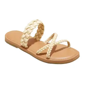 Women's Hilda Braided Strappy Footbed Sandals - Universal Thread Off-White 6 Walking Shoes Girl