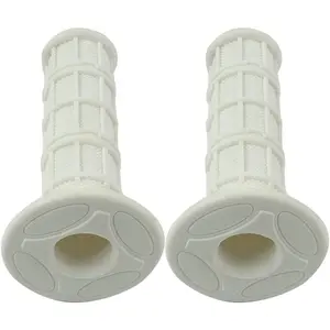 Universal 22mm 7/8" Motorcycle Handlebar Grips - Non Slip Soft Rubber Hand Grips for Dirt Bike/Motocross/Off Road, Fit Most Models, Left 22mm & Right 24mm, Black/White Optional Soft Lock-On Skull Bike Grips flatland  bmx Motorbike Vehicle