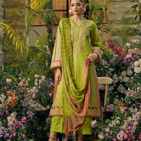 CHARIZMA C print Lown dress salwar kameez size L shefon duppata