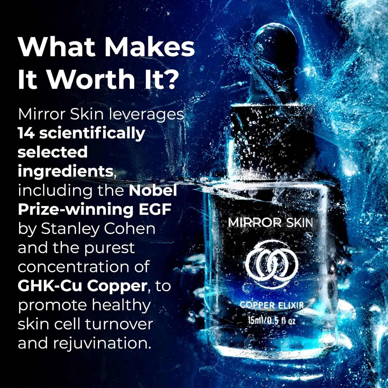 GHK Copper Elixir - Radiant Skin Repair Serum for Ageless Complexion &  Mirror Skin Treatment Toner