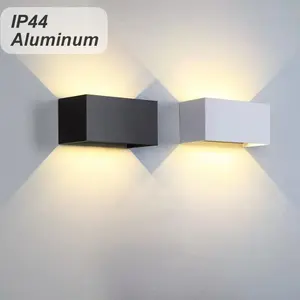 Outdoor Simple Wall Light Long Rectangle Ip44 LED Outdoor Wall Lamp Balcony Dual Head Villa Courtyard Wash Wall Light /warm Light