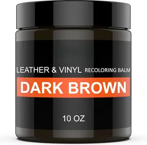 Leather Recoloring Balm, Leather Repair Kit for Furniture, Leather Dye, Leather Color Restorer for Couches, Leather Scratch Remover, Leather  for Furniture (10 OZ Dark Brown)