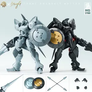 Hg 1/144 Scale Mecha Model Kit, High Mobility Sci-Fi Robot Figure, Anime Design, DIY Assemble Mobile Suit Toy with Lance & Shield, Collectible Gift