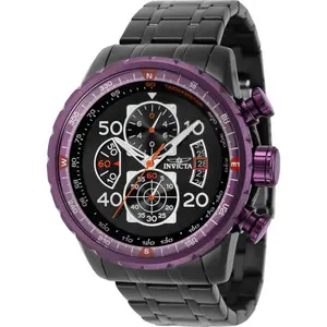 Invicta Men's 40702 Aviator Quartz Multifunction Black Dial Watch