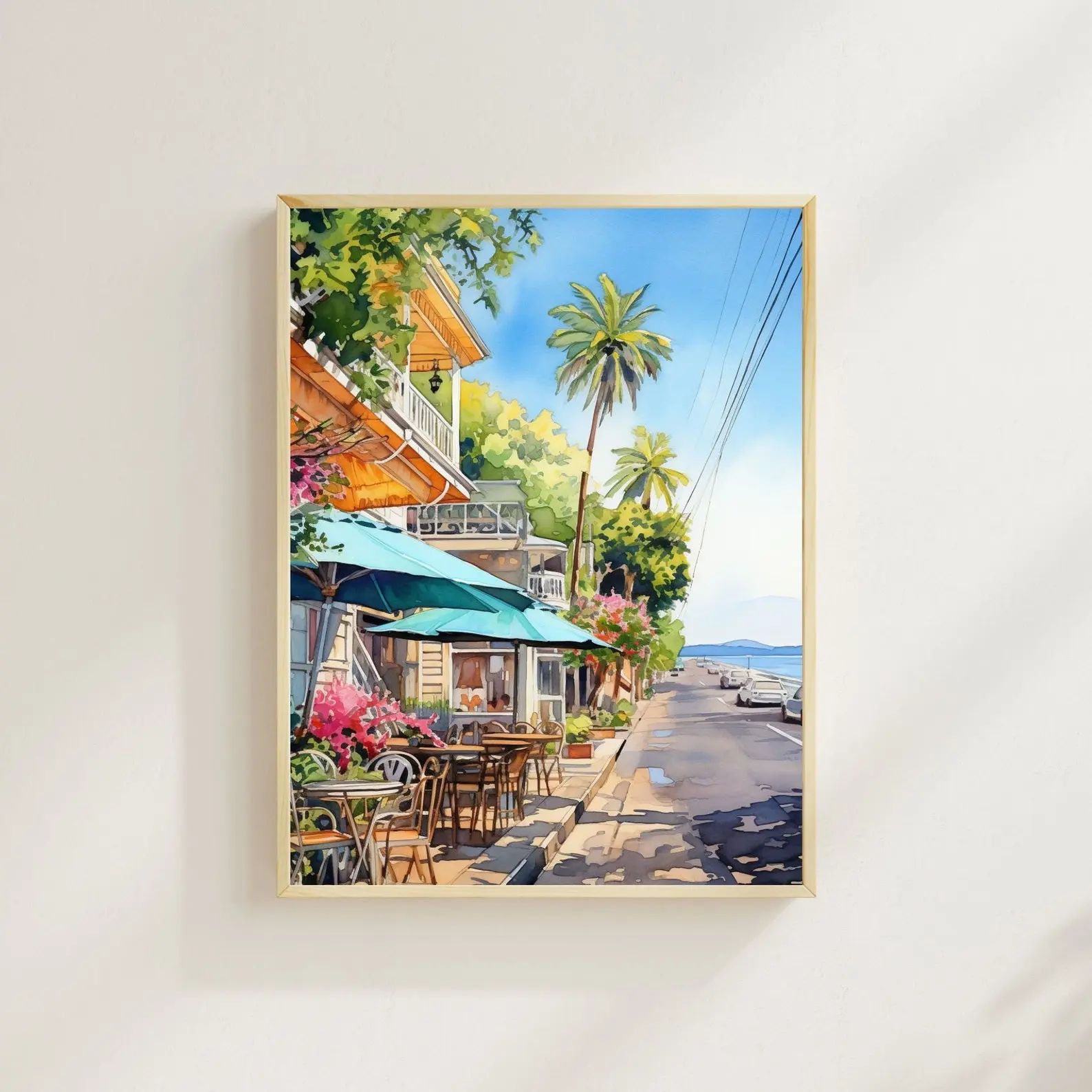 Lahaina - Maui Island Art Print, Watercolor Hawaii Print, Tropical Land, Housewarming Gift, Wall Decor, Wall Art, Unframed Poster Artwork Colorful Paintings