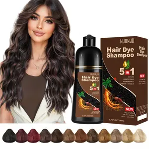 MJDMJD 5-in-1 Hair Dye Shampoo For Women And Men,Dark Brown Natrual Instant Hair Color Shampoo,Herbal Ingredients,Easy To Use,Long Lasting Shampoo in mins