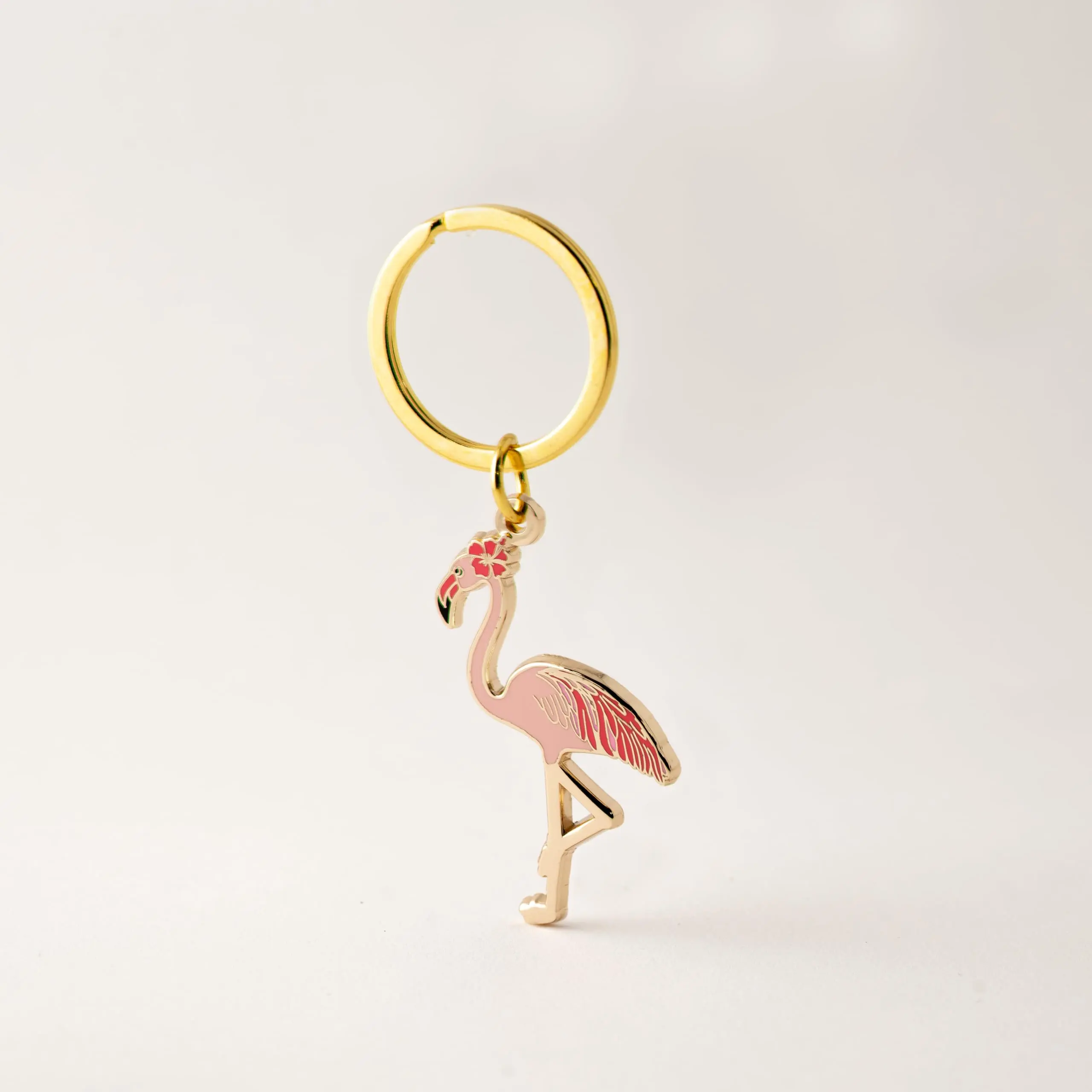 Flamingo Enamel Keychain