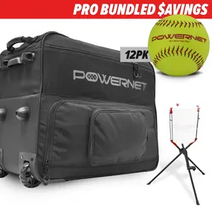 Pro Training Bundle | Rolling Coach's Bag, Bucket Lifter & Practice Softballs