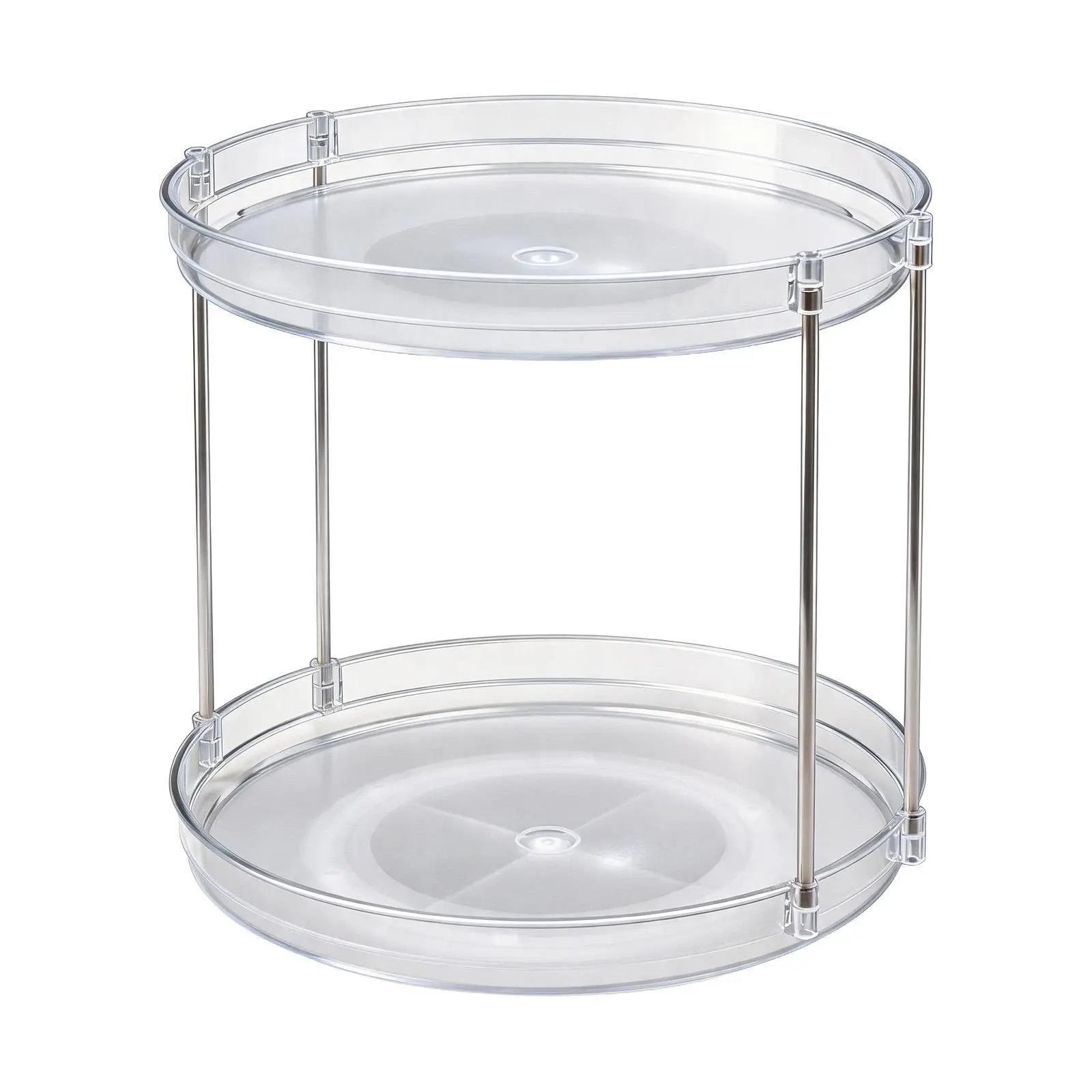 DGAPHRO Rotating Spice Rack Lazy Susan Turntable Organizer, 2-Tier 9.92" Adjustable Storage Organization for Cabinet Kitchen Countertop & Pantry Spice Shelf Cookout Rack.