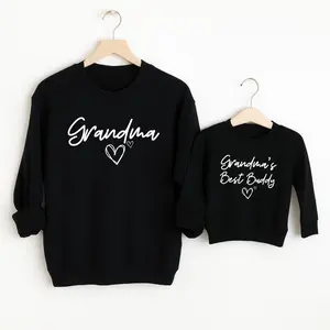 Matching Grandma and Grandchild Sweatshirts, Grandma & Best Buddy Matching Outfits, Cute Family Sweaters for Grandma and Kids, Mother’s Day or Christmas Gift