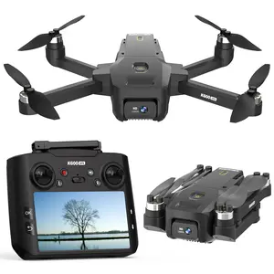 K600 GPS 5G FPV Foldable Drone, 1080P EIS Camera, 4.5" LCD Screen Remote, Brushless Quadcopter, GPS Auto Return, Optical Flow, Gesture Flight, Follow & Orbit Mode, 3 Speeds, Under 249g, Supports 32G SD Card, Grey Drone for Adults Beginners