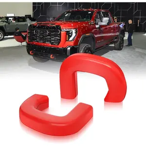 Tow Hook Covers for GMC Sierra 1500 2019-2026,Customized Tow Hitch Covers Compatible with GMC Sierra 1500 Accessories,2PCS-RED