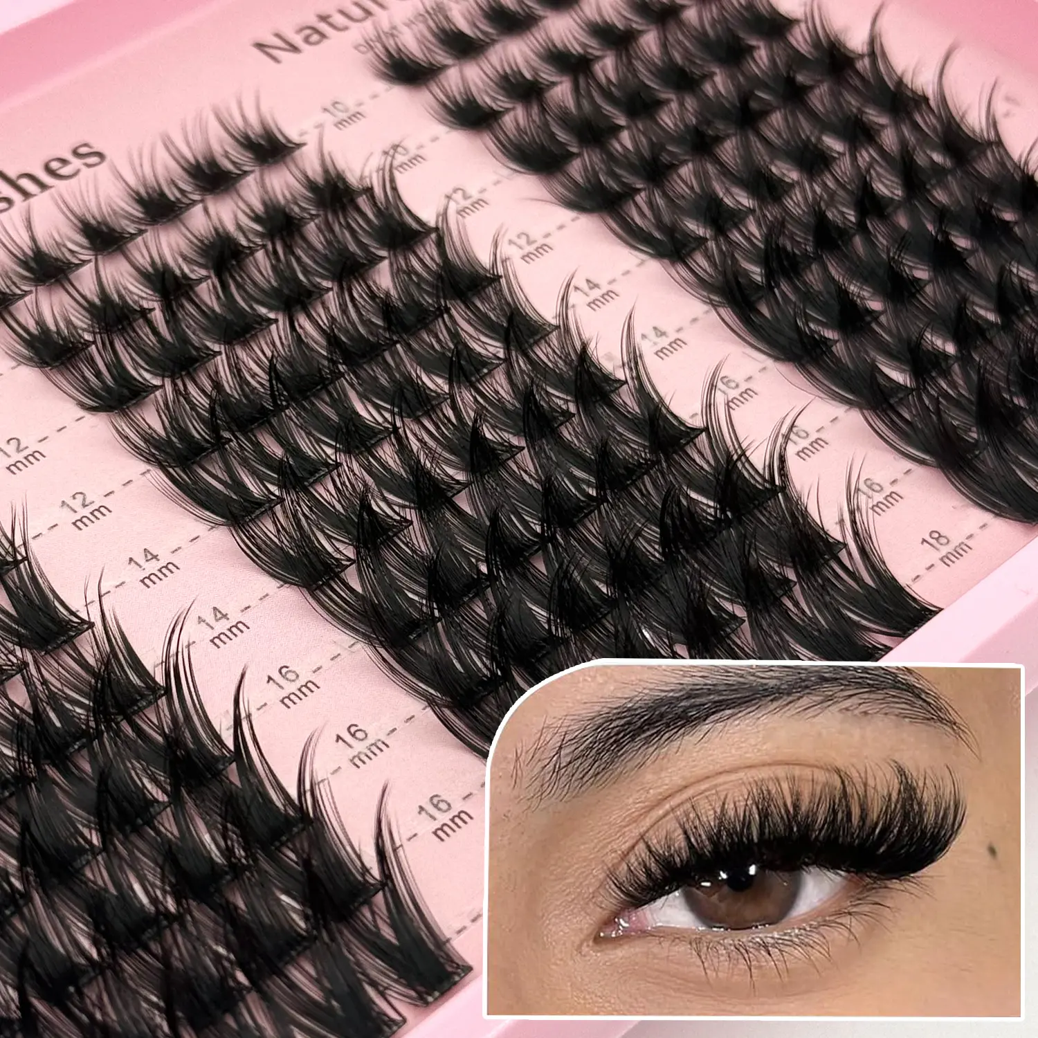 ORCHARD Eyelash Clusters Kit, 180pcs 0.05mm Wispy Fluffy CC Curl False Lashes, Soft Thin Band for DIY Extensions, Ideal for Clean Makeup & Cat Eye Looks (False Eyelashes & Adhesives), Eyelash Extensions, Cc Curl False Eyelashes & Adhesives