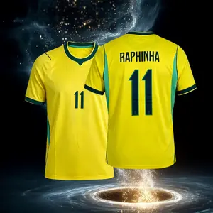2026 Brazil Home Yellow 11# Raphinha Short Sleeve Soccer Jersey Fans Version