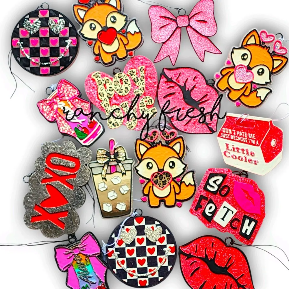 Valentines Day Heart Fox Car Freshie - Handmade Aroma Beads for Car, Bathroom, Closets & Campers - Luxury Scent Adventure - Decorative & Functional