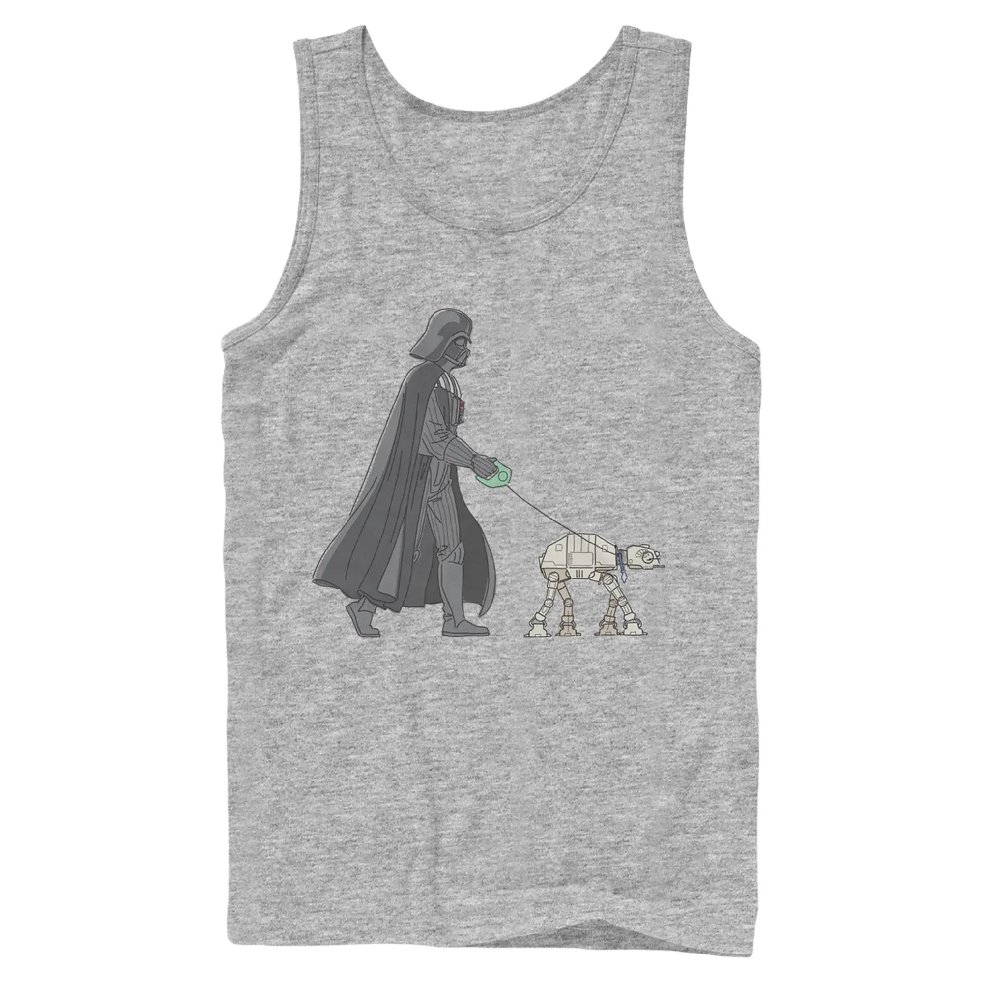 Men's Star Wars Darth Vader AT-AT Walking the Dog Graphic Tank Top, Casual Menswear Sleeveless All-Season Shirt