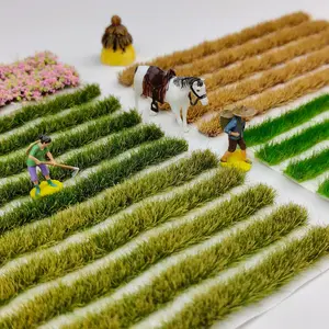 5 Static Flocked Grass Strips, Rice Field Model, Artificial Railway Lawn, DIY Model Railway Scene, Miniature War Game Terrain, Train Landscape
