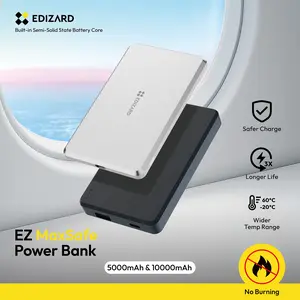 EDIZARD MaxSafe Semi-Solid State 22.5W Fast Charging Power Bank 5000mAh & 10000mAh Safer Charge Longer Life No Burning 3x Durability